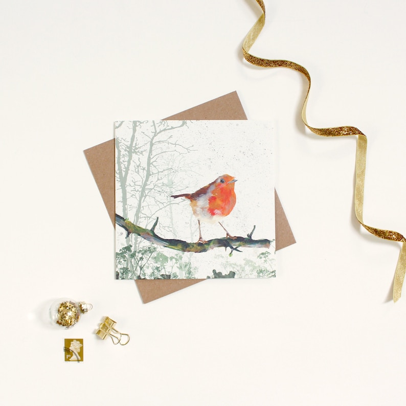 Robin Christmas card Holiday cards Christmas card set Seasonal Cards Robin Gifts Christmas gifts Winter cards Country Cards image 5