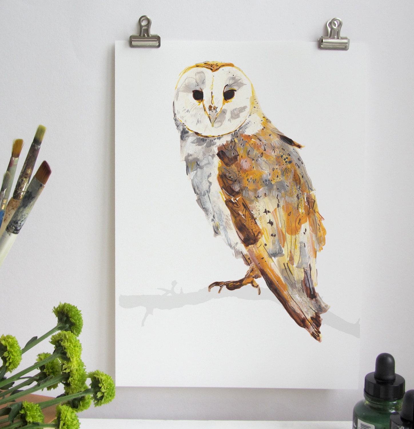 British Barn Owl Art Print — Abby Cook Illustration