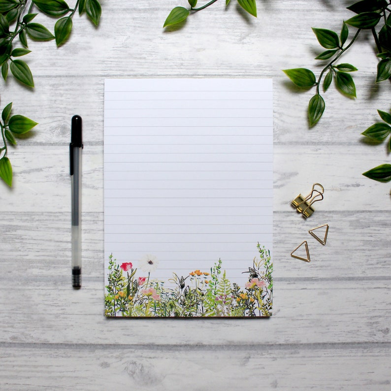 A4 Weekly Notepad Desk Pad Floral Notepad Weekly Planner Etsy