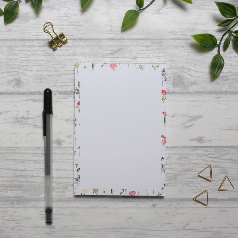 A4 Weekly Notepad Desk Pad Floral Notepad Weekly Planner Etsy