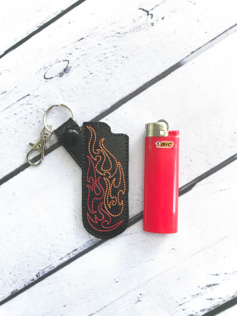 Flames Lighter Holder Key Fob. Bag Tags Keychain Etsy