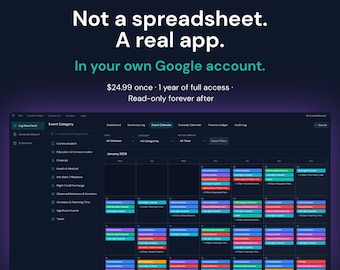 Co-Parenting Tracker & Custody Log App | Schedule, Expenses, Communication | Lives in Your Google Account | 1-Year License