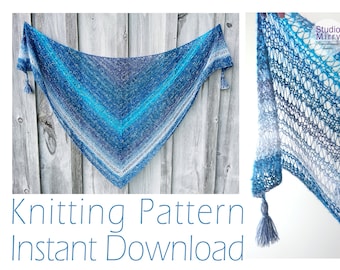 Lace Shawl Knitting Pattern, Galaxies Lace Wrap, Afghan, Shawlette PDF Pattern - Instant Download