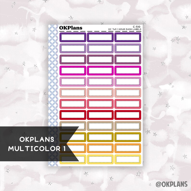1 HR 7x9 EC Dash Labels // Multicolor 1 // C-510 // Multicolor ...