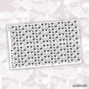 May include: Black and white printable planner stickers featuring a repeating pattern of Mickey Mouse heads, Christmas trees, bells, and cookies. The text "DISNEY XMAS COOKIES UNDERCUTS W-173" is printed on the side of the sticker sheet.