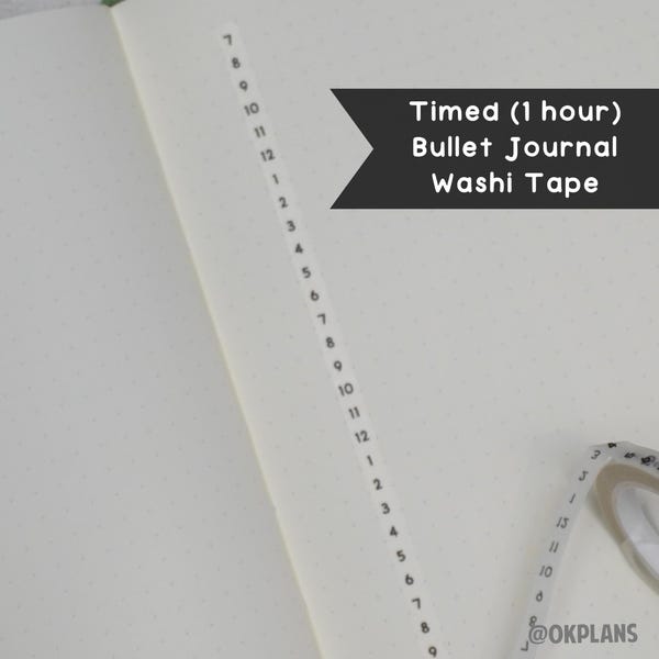 Cinta washi con tiempo limitado (1 hora) // Bullet Journal de 5 mm