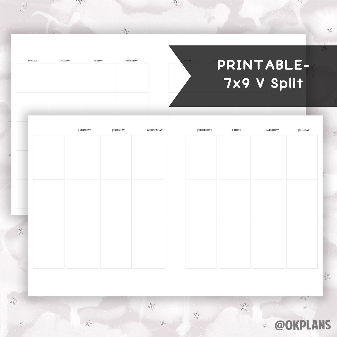 7x9 Vertical Split Planner // Digital Download // Writing Paper, Study ...