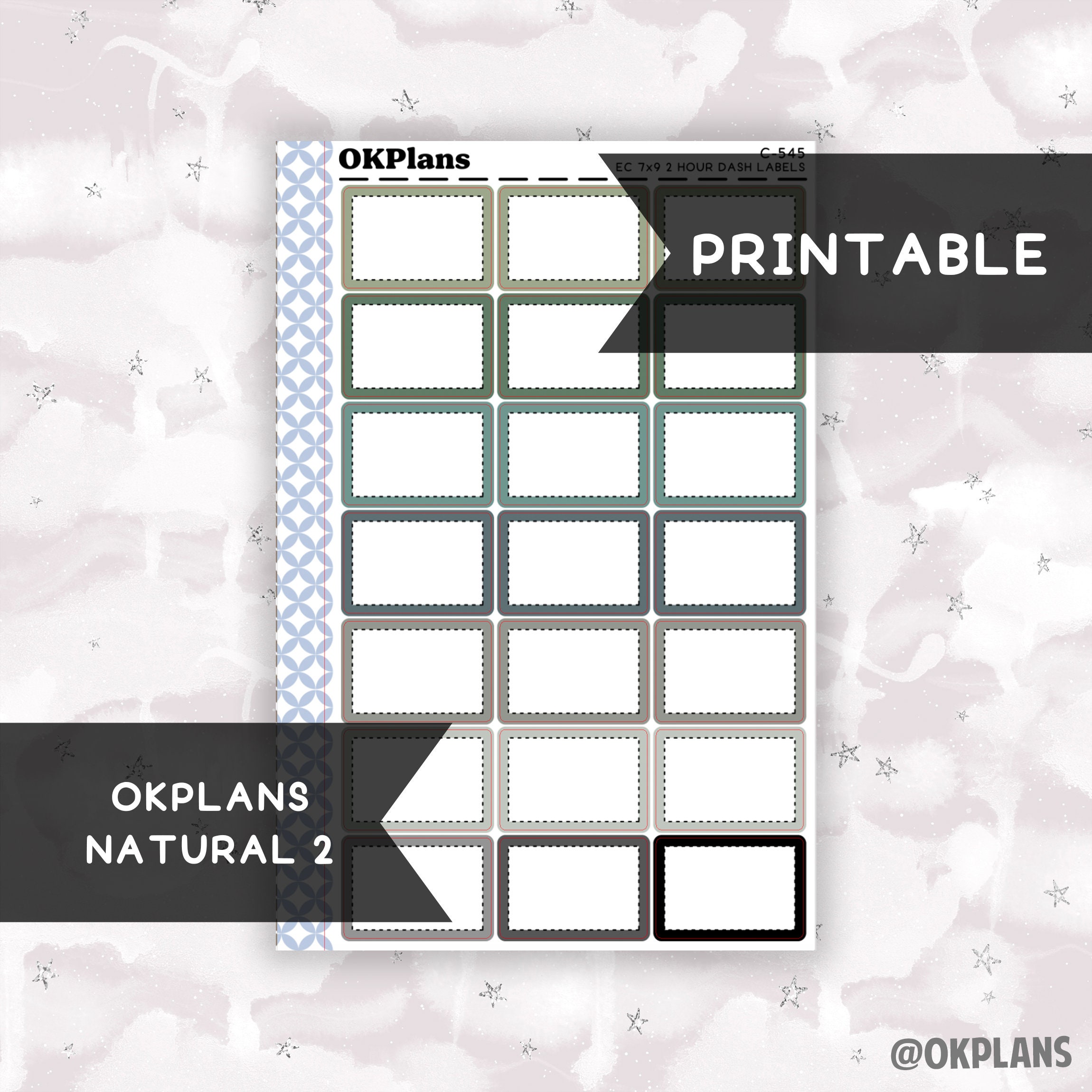 2 HR 7x9 EC Dash Labels // Natural 2 // Printable // C-545 ...