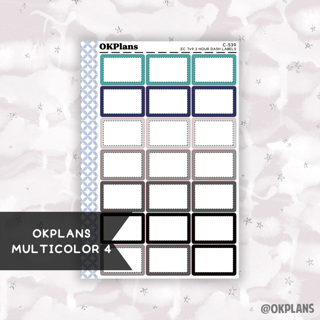 2 HR 7x9 EC Dash Labels // Multicolor 4 // C-539 // Multicolor ...