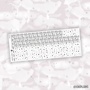 May include: Black and white printable planner stickers featuring a Disney Fall Pumpkin Mickey Mouse pattern and a black and white star pattern. The sticker sheet is labeled "Disney Fall Pumpkin" and "W-177".