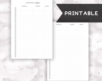 A5 Unstuffing Envelopes Tracker // Digital Download // A5 Sized