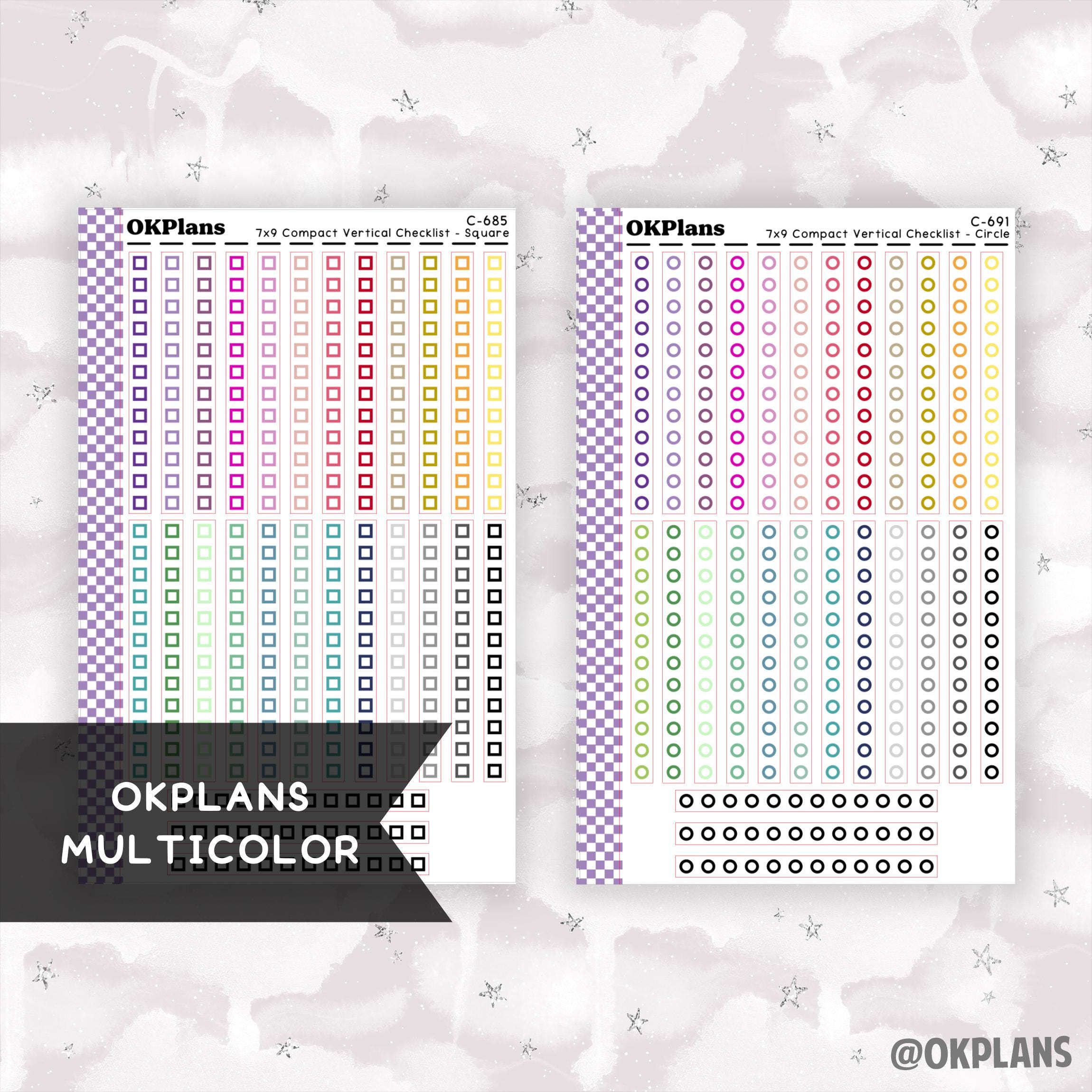 EC 7x9 Compact Vertical Checklist // Square or Circle // Pick Your ...
