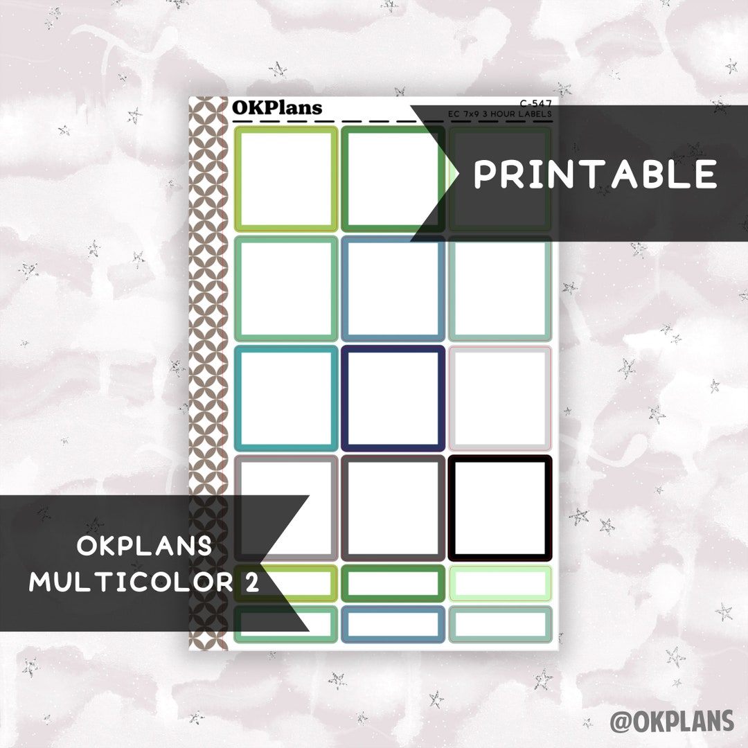 3 HR 7x9 EC Labels // Multicolor 2 // Printable // C-547 // Multicolor ...