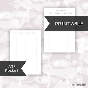 A7 Expense Tracker // Digital Download // A7/Pocket Sized