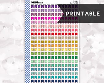 Mini Flags // Multicolor // Printable // C-891 // Multicolor Functional