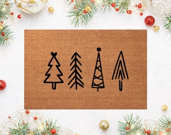 Cute Christmas Tree Door Mat | Custom Door Mat