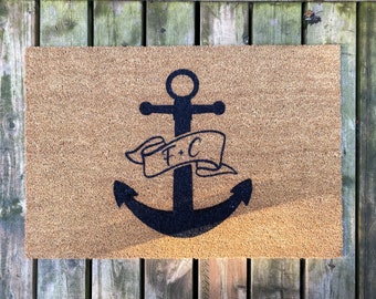 Anchor Door Mat | With or Without Initials or Name