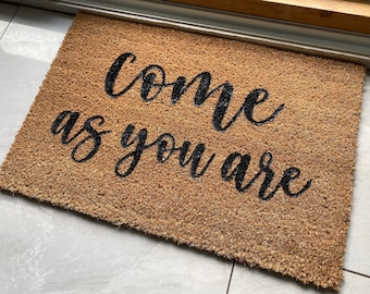 Come As You Are Coir Door Mat: Custom Welcome Mat