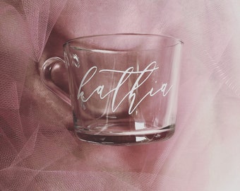 Custom Name Mug | Vinyl or Engraved Custom Glass Mug