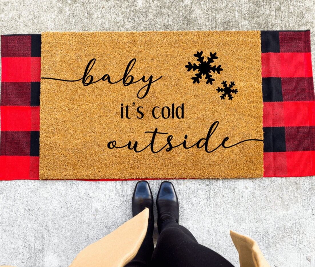 Baby It's Cold Outside Coir Winter Doormat 30" x 18" Indoor  Outdoor