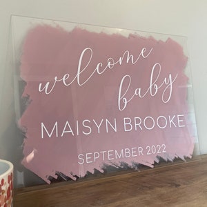 Welkom baby/babynaam - acryl babyshower/decorbord
