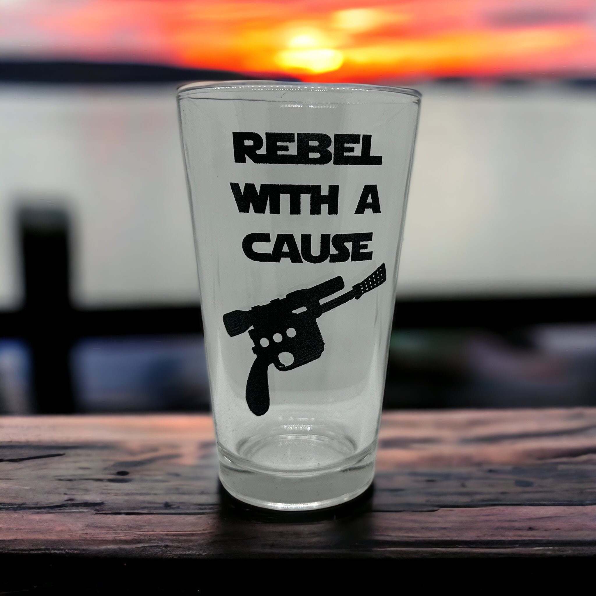 Jedi PINT Glass Set of 4: Rebel Pew pew pew Dangerous to go 