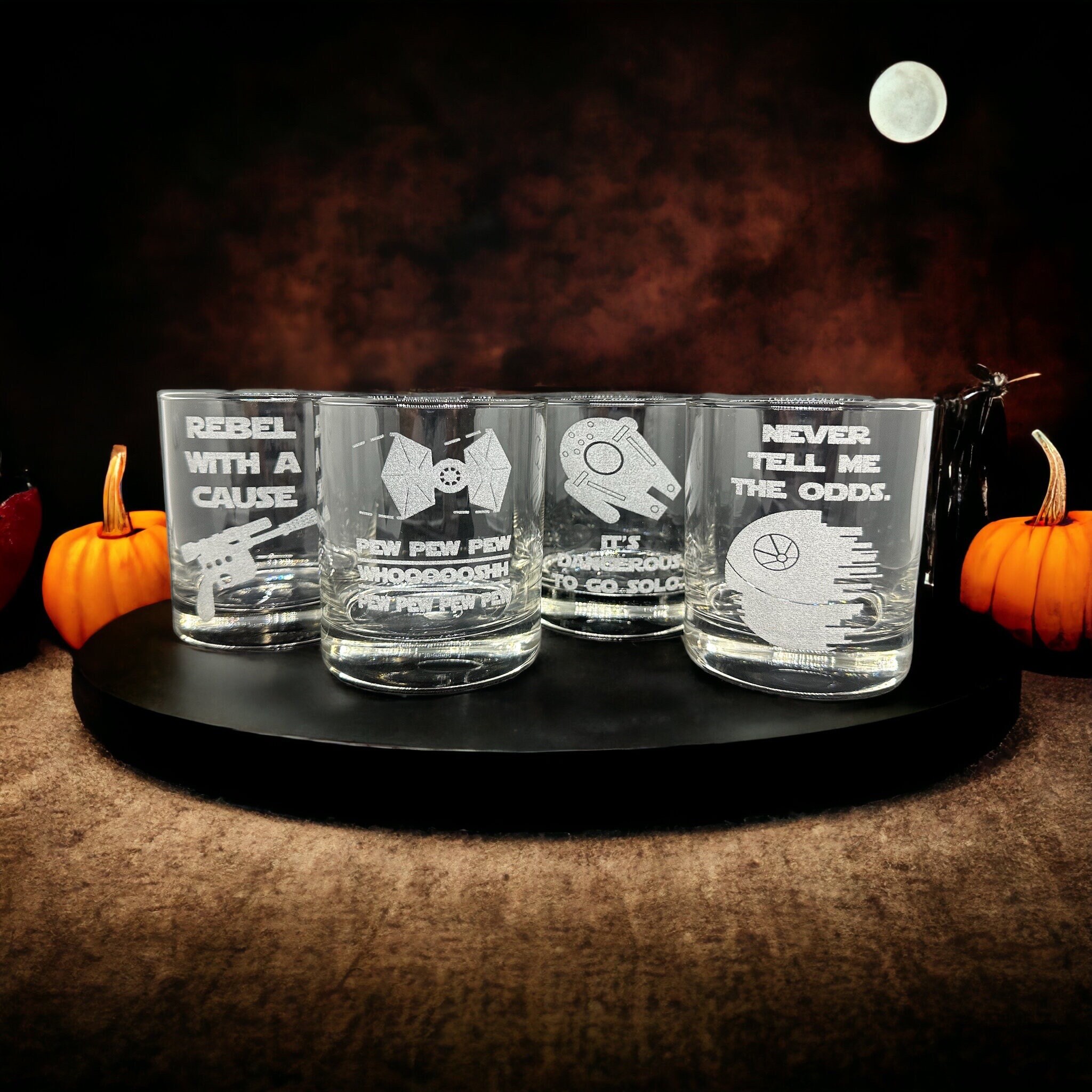 Star Wars Glasses, Millennium Falcon Rocks Glasses, Bad Feeling About This,  Star Wars Gifts, Rocks Glasses, Whiskey Glasses, Bourbon Glasses
