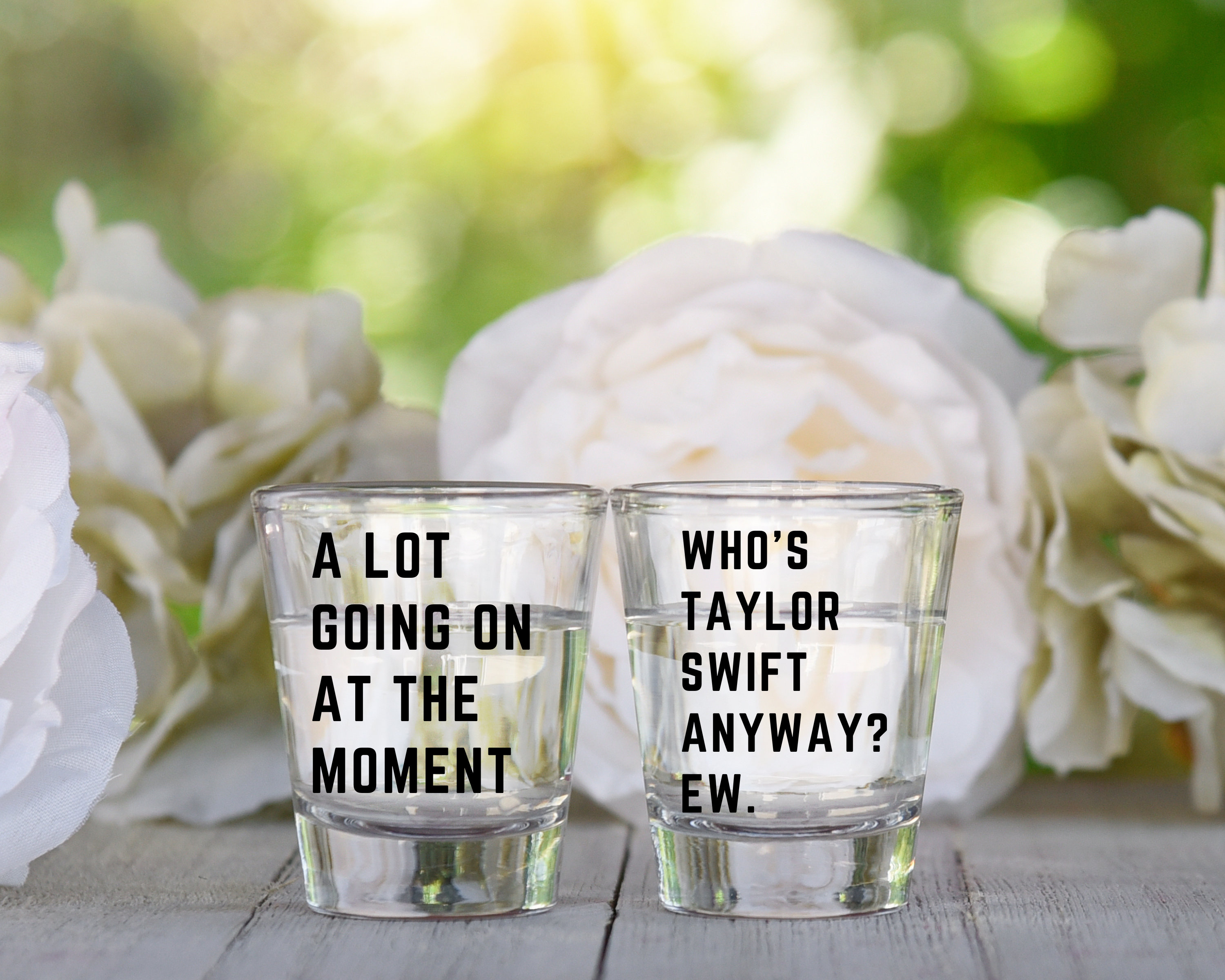 Taylor Eras Tour Shirt Inspired Shot Glass Set of Two: Engraved