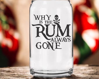Pourquoi le rhum a-t-il toujours disparu ? Boîte de conserve en verre gravée Pirates Captain Jack, cadeau de Noël