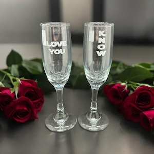 Star Wars Theme Wedding Flutes I Love You I Know Wedding Champagne Toasting Glasses, Star Wars Wedding Gift for Couple Star Wars Anniversary