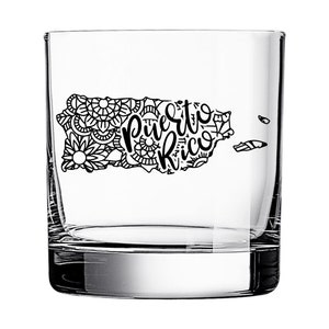 Puerto Rico gift Whiskey Rum Rocks Glass: Puerto Rico Mandala Island, Puerto Rican Taino Gift, Boricua Gifts, Taino Gifts, Puerto Rican Art