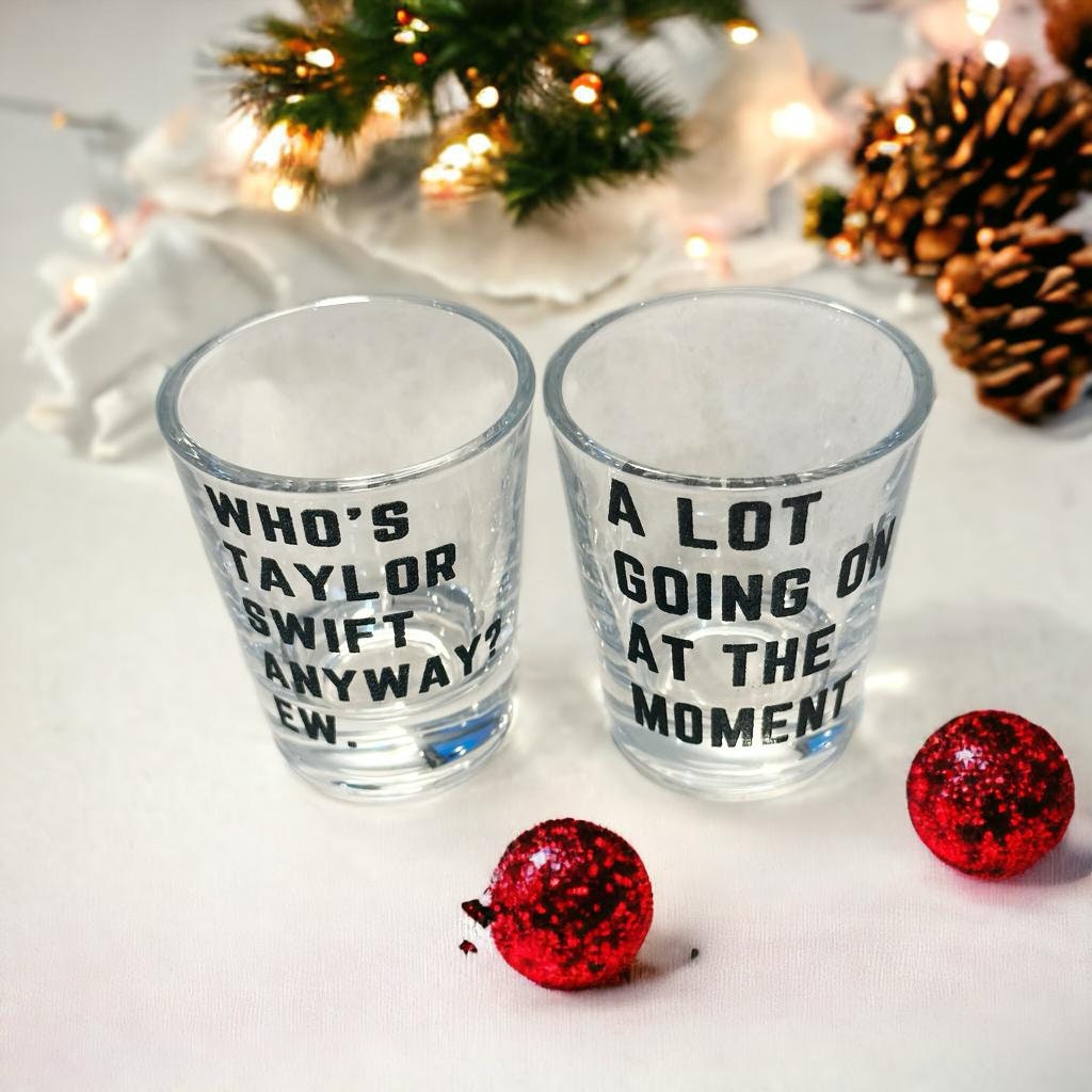 Taylor Eras Tour Shirt Inspired Shot Glass Set of Two: Engraved