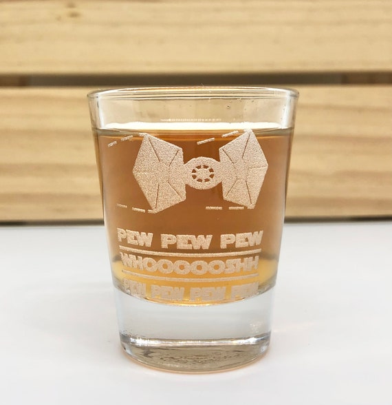 Star Wars Gifts Rocks Glass Set of 4: Pew Pew X-wing 