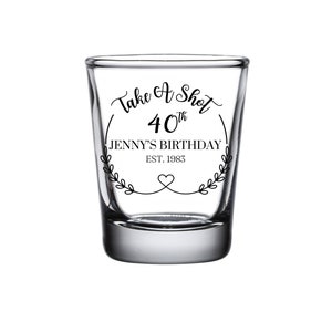 Take A Shot Birthday Shot Glasses  for Guests in Bulk Customized Shot Glasses 40th Birthday Party Favor 30th Birthday Party Favors Bulk Gift