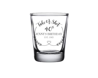 Take A Shot Birthday Shot Glasses  for Guests in Bulk Customized Shot Glasses 40th Birthday Party Favor 30th Birthday Party Favors Bulk Gift
