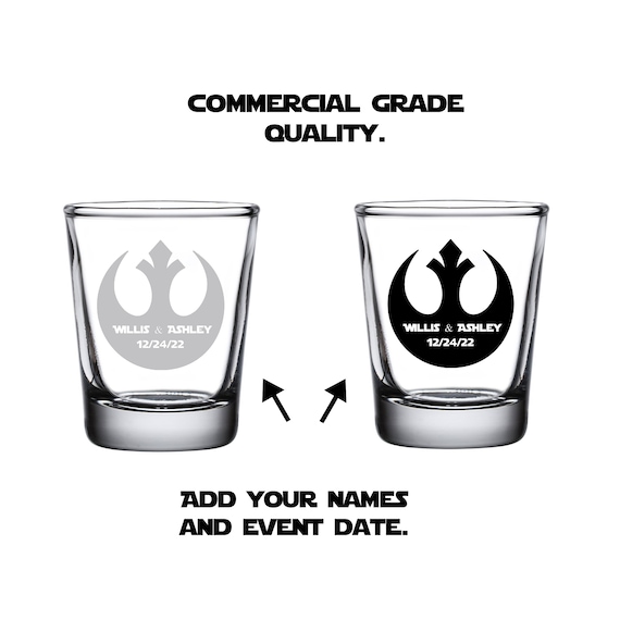 Star Wars Inspired Rebel Beer Pint Glass & Star Wars Shot Glass