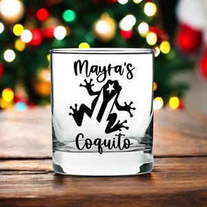 Personalized Coquito Glass, Engraved Coquito Drinking Glass: Perfect Gift for Puerto Rican or Puerto Rico Personalized Christmas Gifts