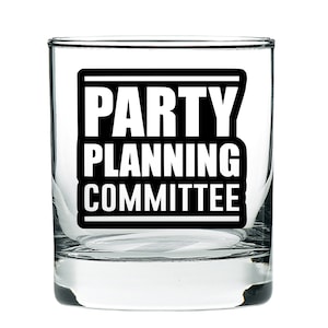 Office Whiskey Glass Party Planning Committee. Michael Scott Rocks Glass, ENGRAVED Office TV Show Gifts Funny Office Sitcom Birthday Gift.