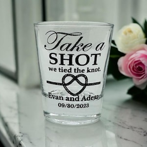 Wedding Shot Glasses Unique Wedding Favors for Guests in Bulk Personalized Shot Glasses Wedding Party Gifts Take A Shot We Tied The Knot