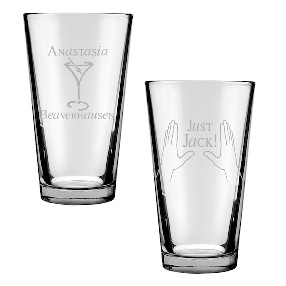 Set of 2 - Personalized 16oz Pint Glass, Barware