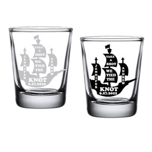 Nautical Shot Glasses Unique Wedding Favors for Guests in Bulk Personalized Shot Glasses Wedding Party Gifts Take A Shot We Tied The Knot.