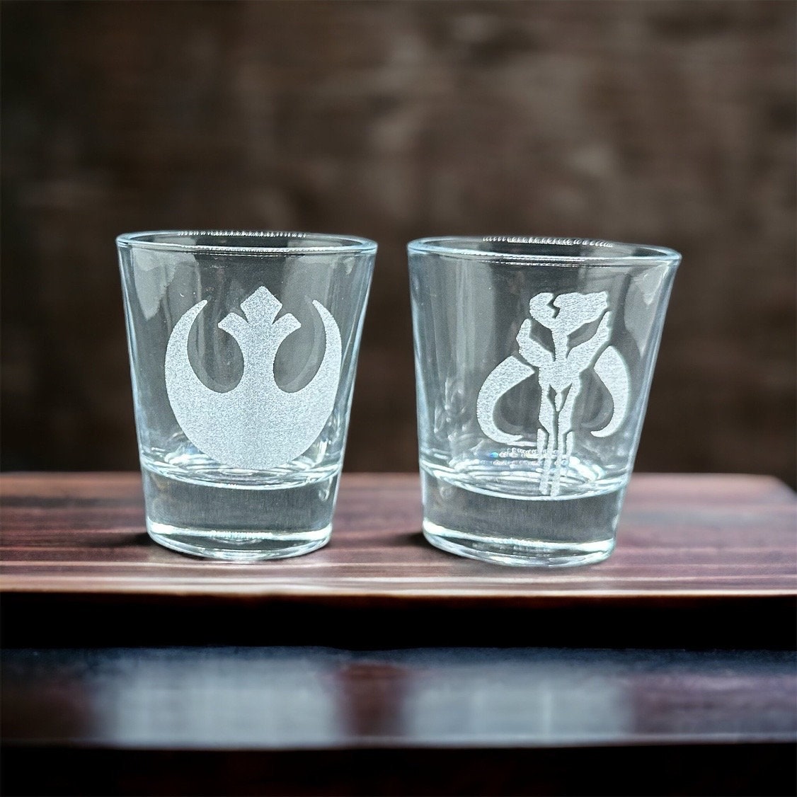 Star Wars Shot Glasses Set of Four: Mandalorian, Jedi Order, Rebel