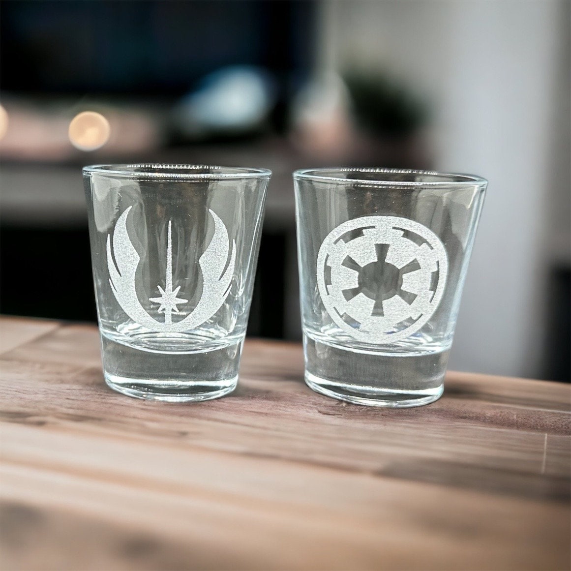 Star Wars Set Of 4 Shots Glasses 1.5 Oz. Each New In Box Logo, Jedi,  Empire..