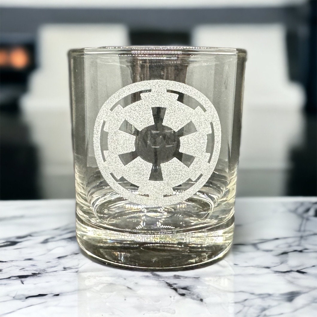 Engraved Boba Fett Blood Dripping Rocks Glass - Personalized