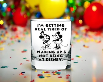 Verre à boire Mickey Minnie pour adulte, gravé J'en ai vraiment marre de me réveiller et de ne pas être chez Disney, cadeau de vacances WDW