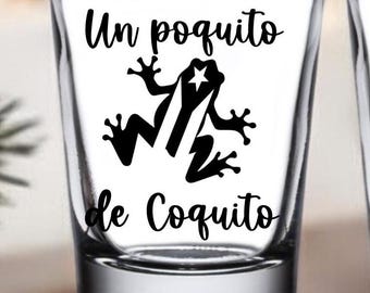 Verre à liqueur Coquito - Verre Un poquito de Coquito gravé - Verre à Coquito parfait ou cadeaux de Noël portoricains, Dia De Los Reyes, Coqui