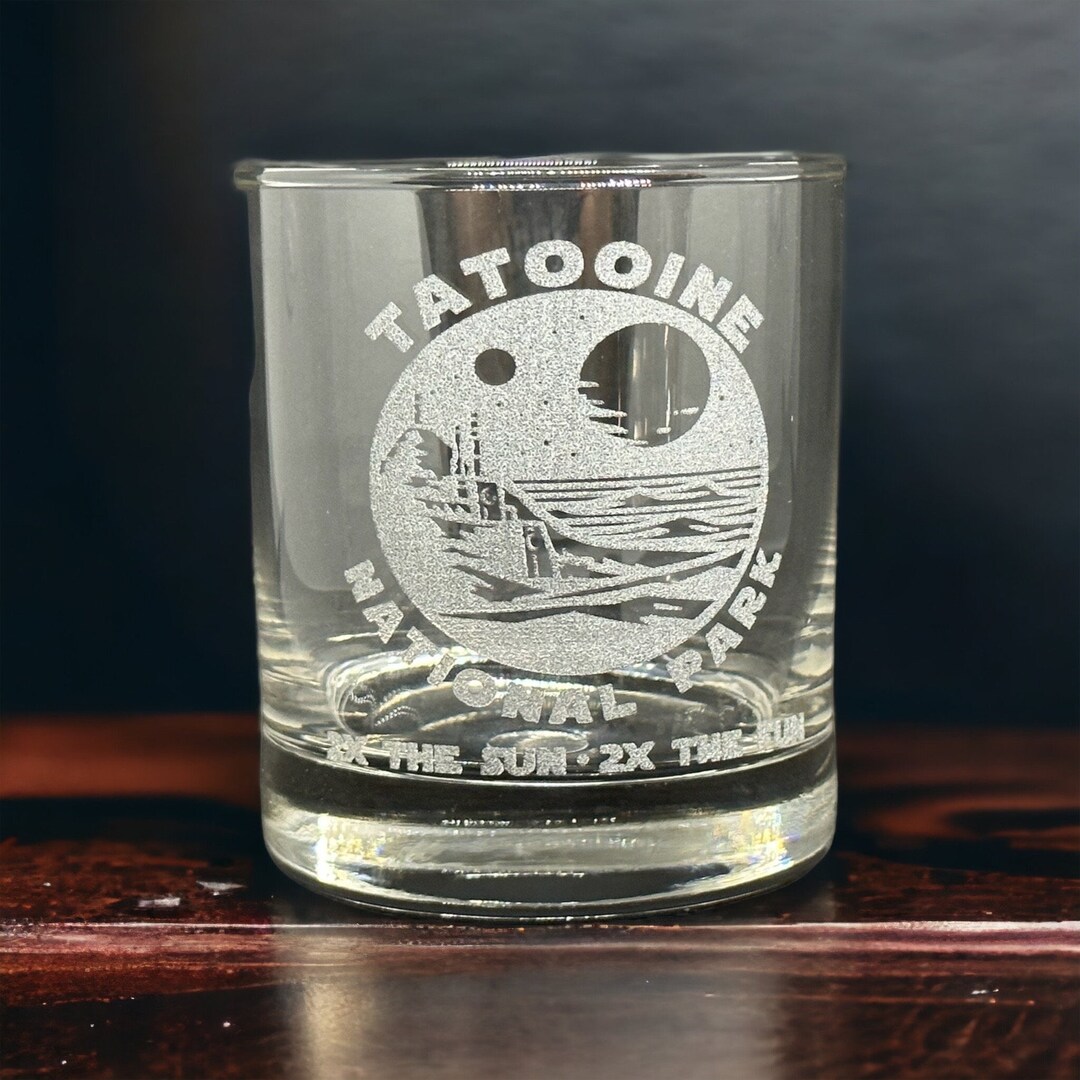 Tatooine National Park Engraved Star Wars Gift Rocks Glass 2x the Sun ...