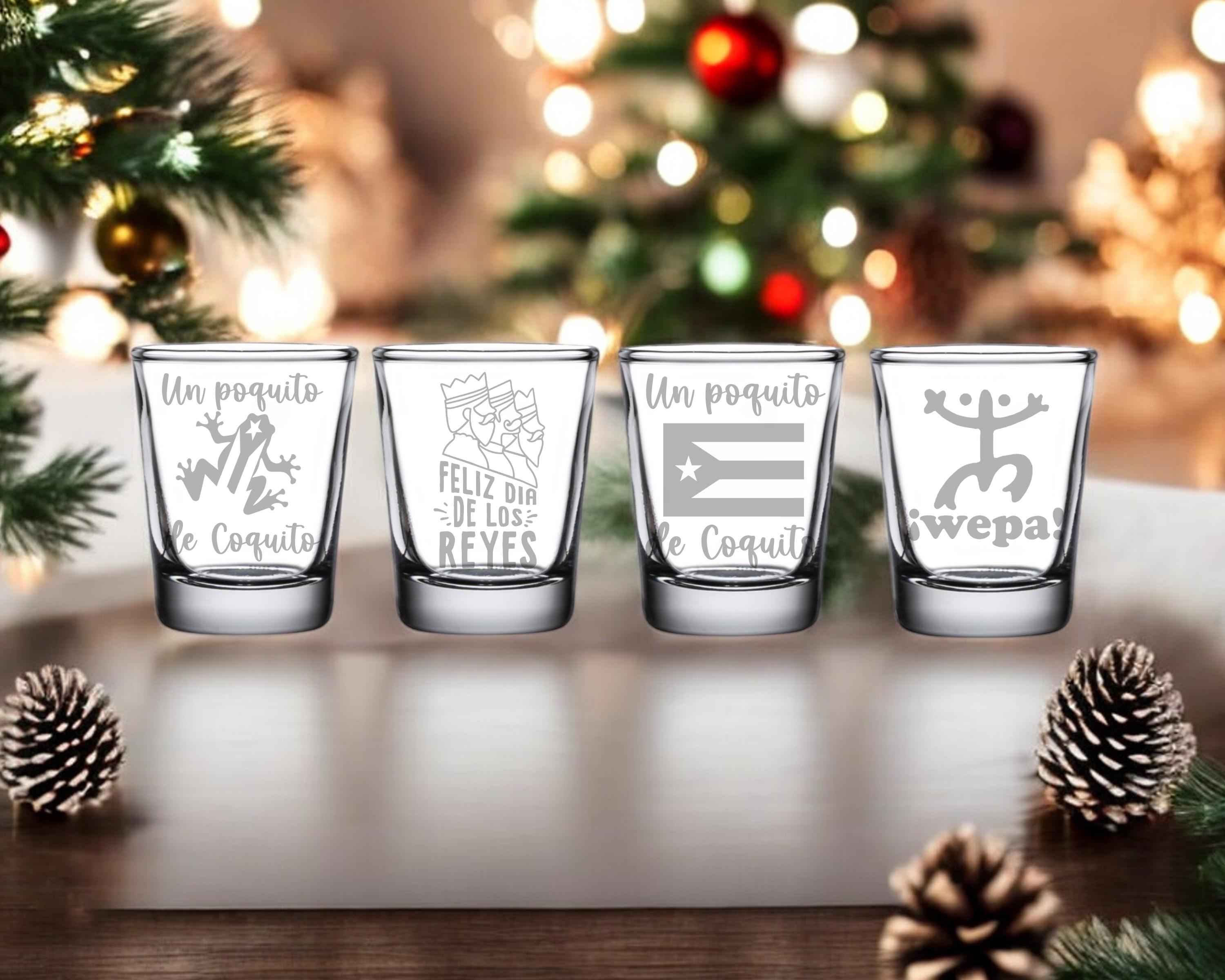 Puerto Rico Rocks Glasses Puerto Rico Coquito Shot Glasses Engraved Un Poquito De Coquito ...
