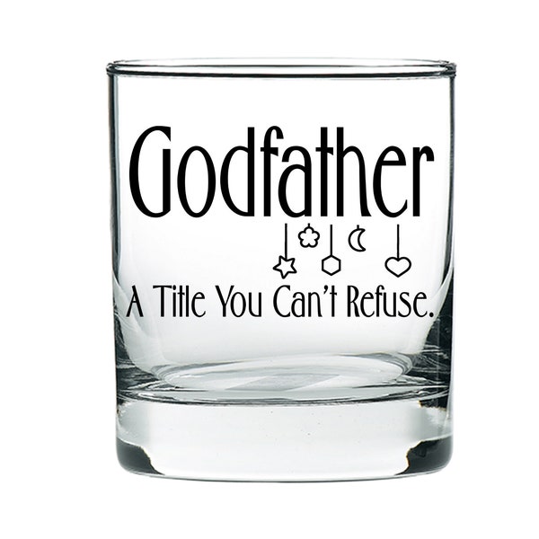 Godfather Whiskey Glass, Engraved Godfather Rocks, Godfather Gifts, Gift for Godfather, Christening Gift, Baptism Gifts, Gift for Him