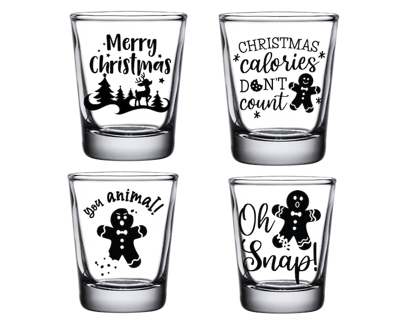 Funny Christmas Shot Glasses Christmas Cookie Baking Shot Etsy